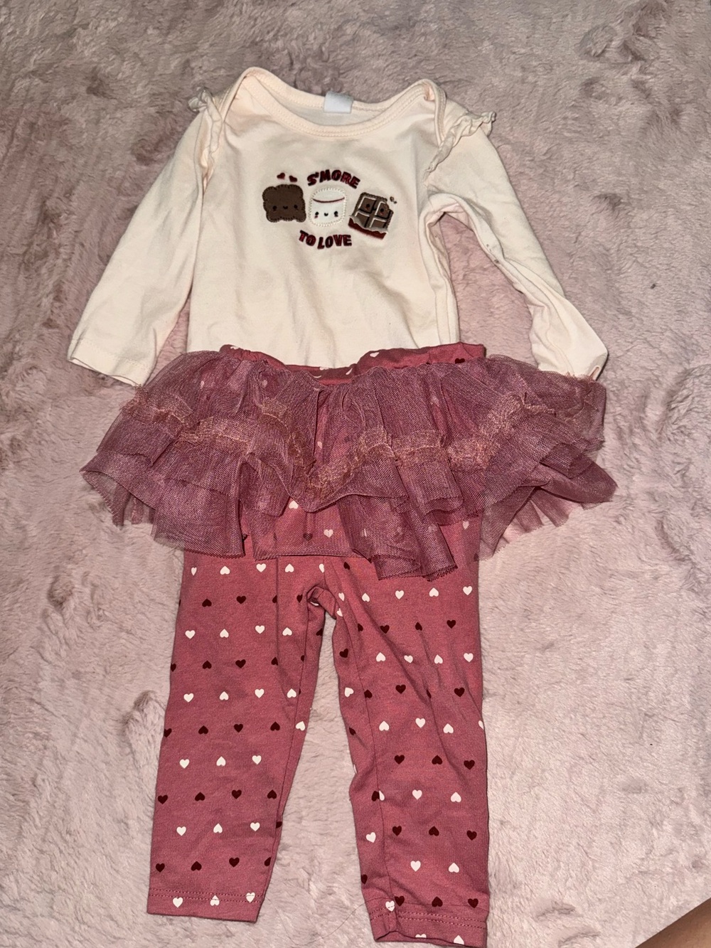 Girls Pink Heart Tutu Legging Set - Kids Costumes Theater